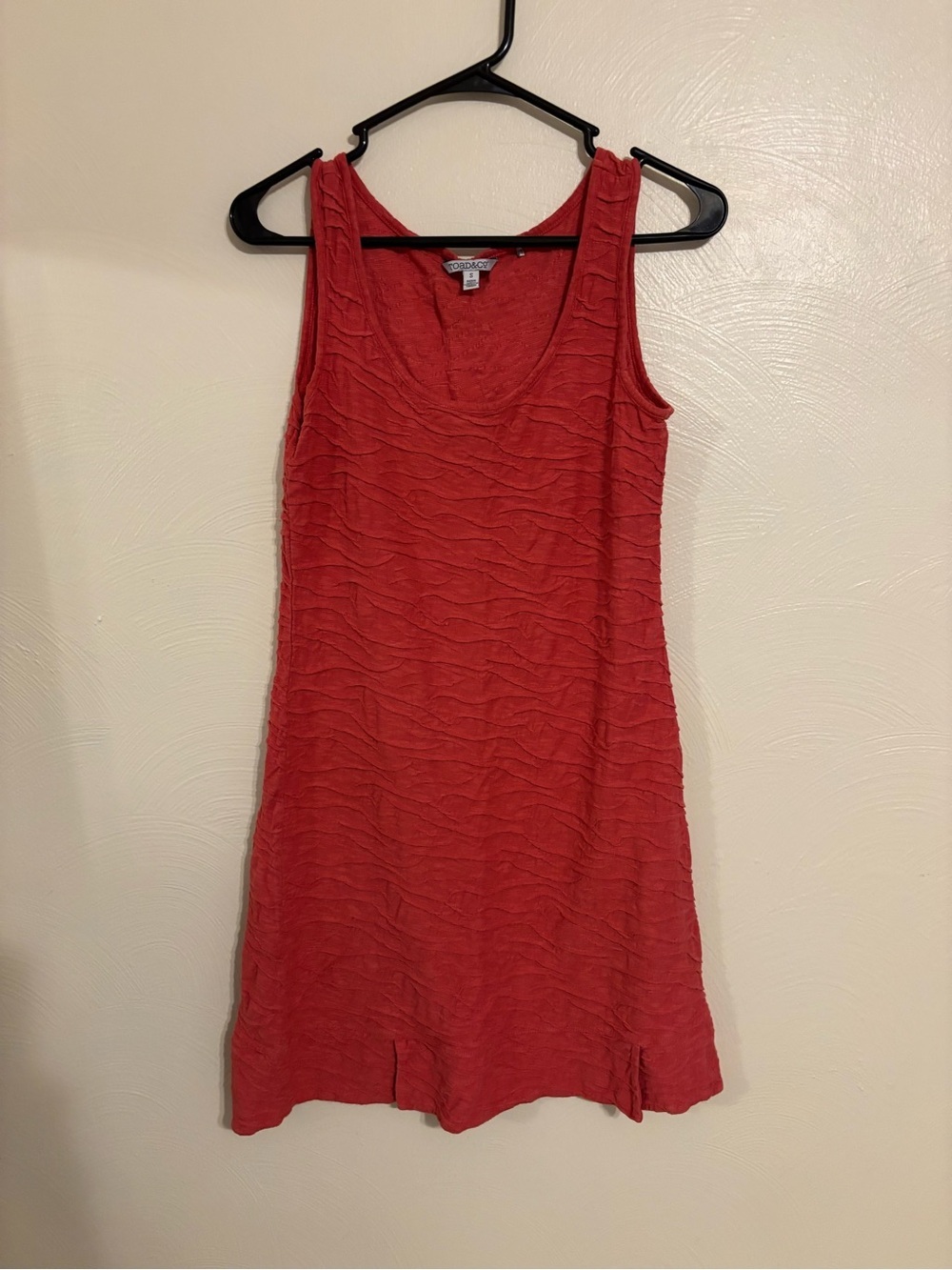 TOAD&CO Organic Cotton Textured Tank Dress Red Small